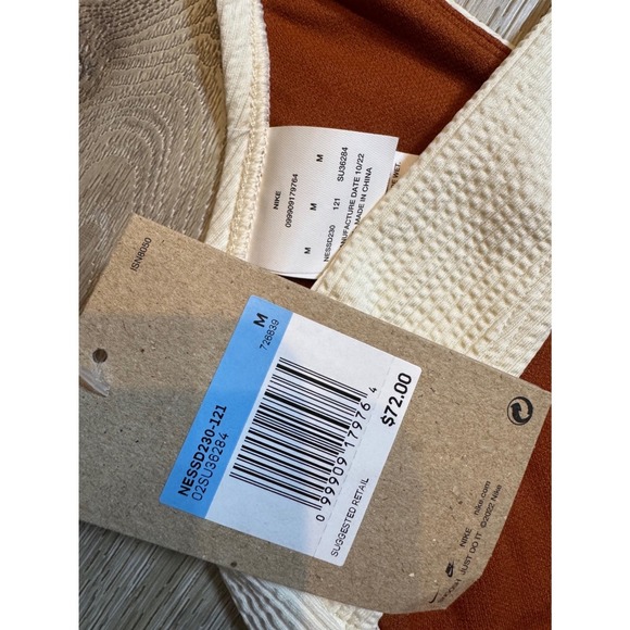 Nike Elevated Essentials Ribbed Crossback Swimsuit Natural Brown M NWT  (J) - Picture 6 of 7